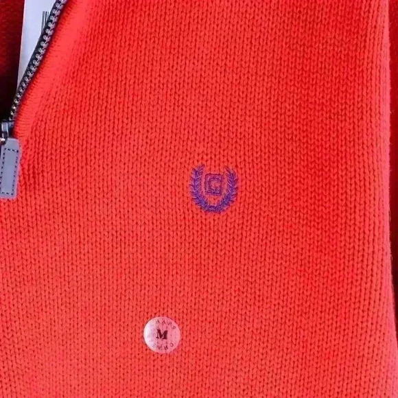 NWT Chaps Size M Red 100% Cotton 1/4 zip mock neck sweater - Picture 3 of 14